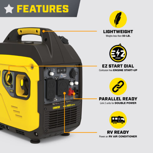 Champion 100809 4000W Inverter with CO Shield