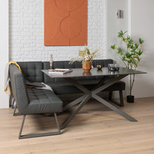 Load image into Gallery viewer, Saturn 150cm Dining Table Dark Grey &amp; Rubix Corner Bench in Grey