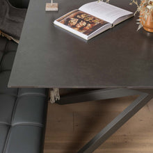 Load image into Gallery viewer, Saturn 150cm Dining Table Dark Grey &amp; Rubix Corner Bench in Grey