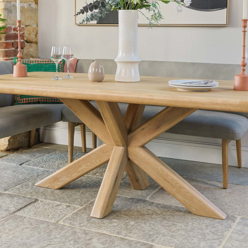 Fairmile 200cm Dining Table with Fairmile Corner Bench & Low Bench - RHF