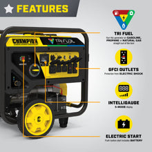 Load image into Gallery viewer, Champion 201161 12,000W Electric Start Tri Fuel Generator with CO Shield