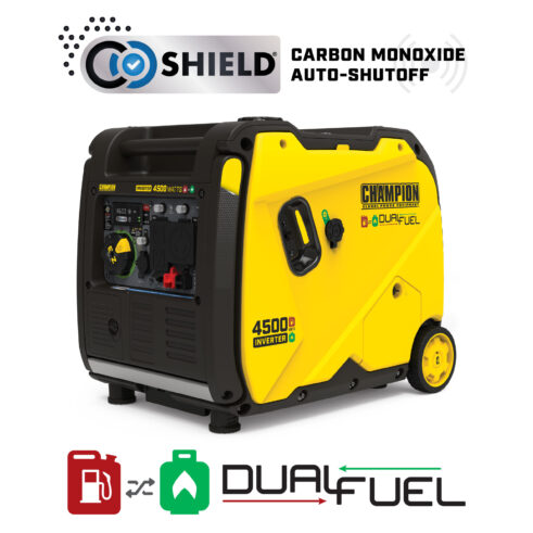 Champion 201319 4500W Electric Start Dual Fuel Inverter with CO Shield