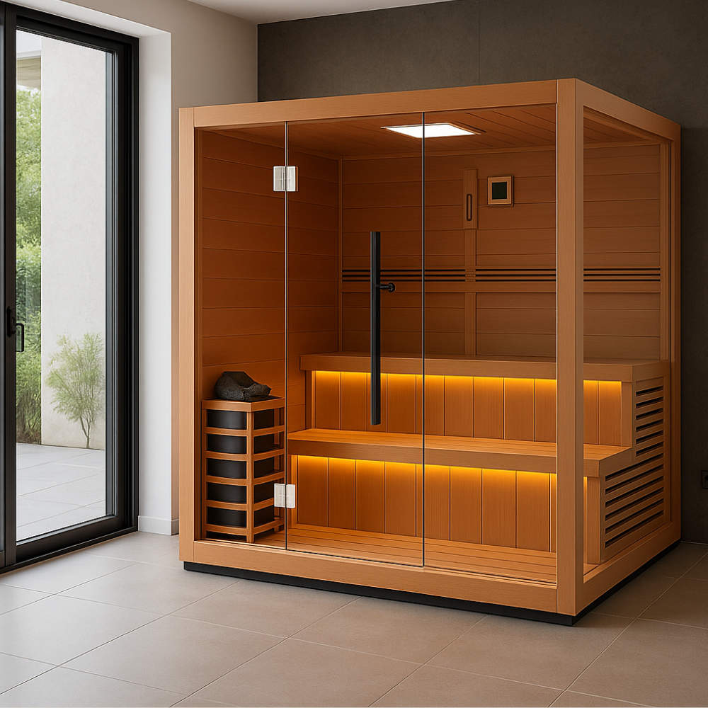 Cedar Barrel Cold Plunge + Solis Traditional Sauna (6)