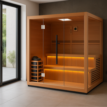 Load image into Gallery viewer, Cedar Barrel Cold Plunge + Solis Traditional Sauna (6)
