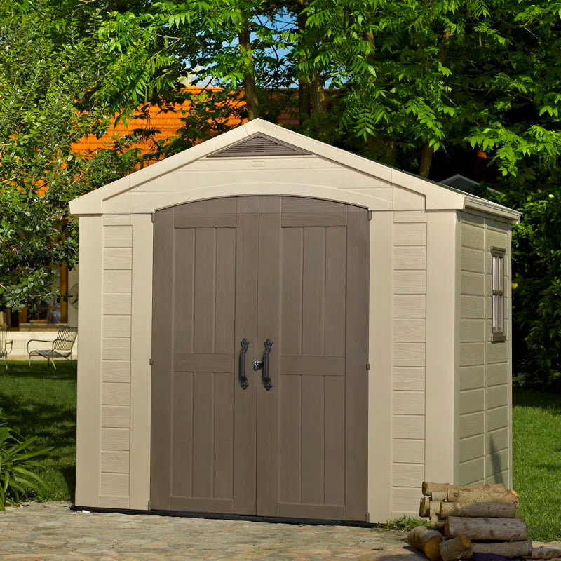 Factor 2.4 x 1.8 m Weather-Resistant Resin Outdoor Garden Shed