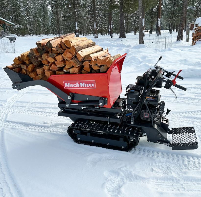 1100lbs Capacity E-Start 10HP 302cc Gas Engine Tracked Dumper Hydraulic Tipping and Lifting with Front Shovel