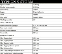 Load image into Gallery viewer, TYPHON TERROR X STORM Mini Excavator Machine – 1 Ton Trench Digger with Canopy, Hydraulic Thumb Clip, Bucket USA