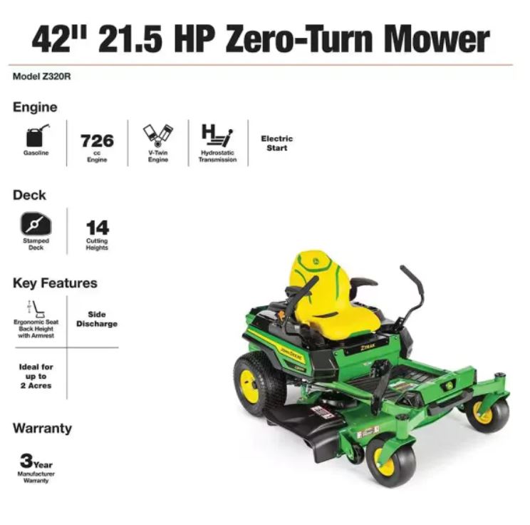Z320R 42 In. 21.5 HP Gas Dual Hydrostatic Zero-Turn Riding Mower