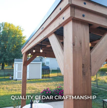 Load image into Gallery viewer, Backyard Discovery 12′ x 9.5′ Arcadia Slope Roof Cedar Gazebo with PowerPort