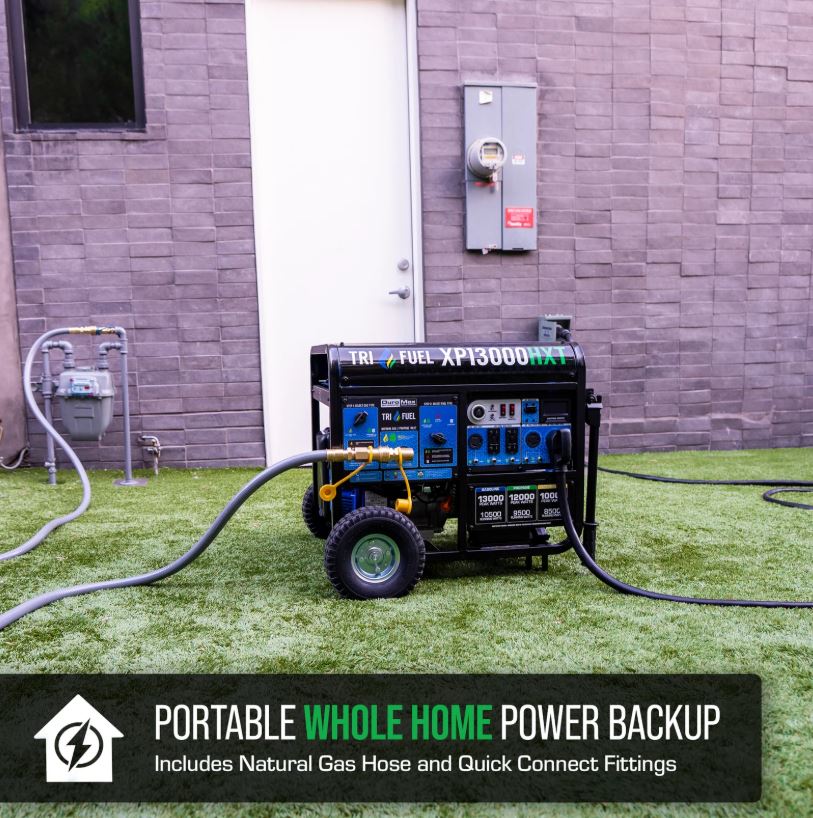 DuroMax XP13000HXT 13,000 Watt Electric Start Tri-Fuel Portable Generator w/ CO Alert