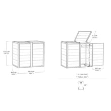 Load image into Gallery viewer, Keter Double 480 L Weatherproof Wheelie Bin Storage Unit