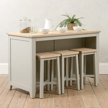 Load image into Gallery viewer, Chester Dove Grey Breakfast Bar Island and Stools Set