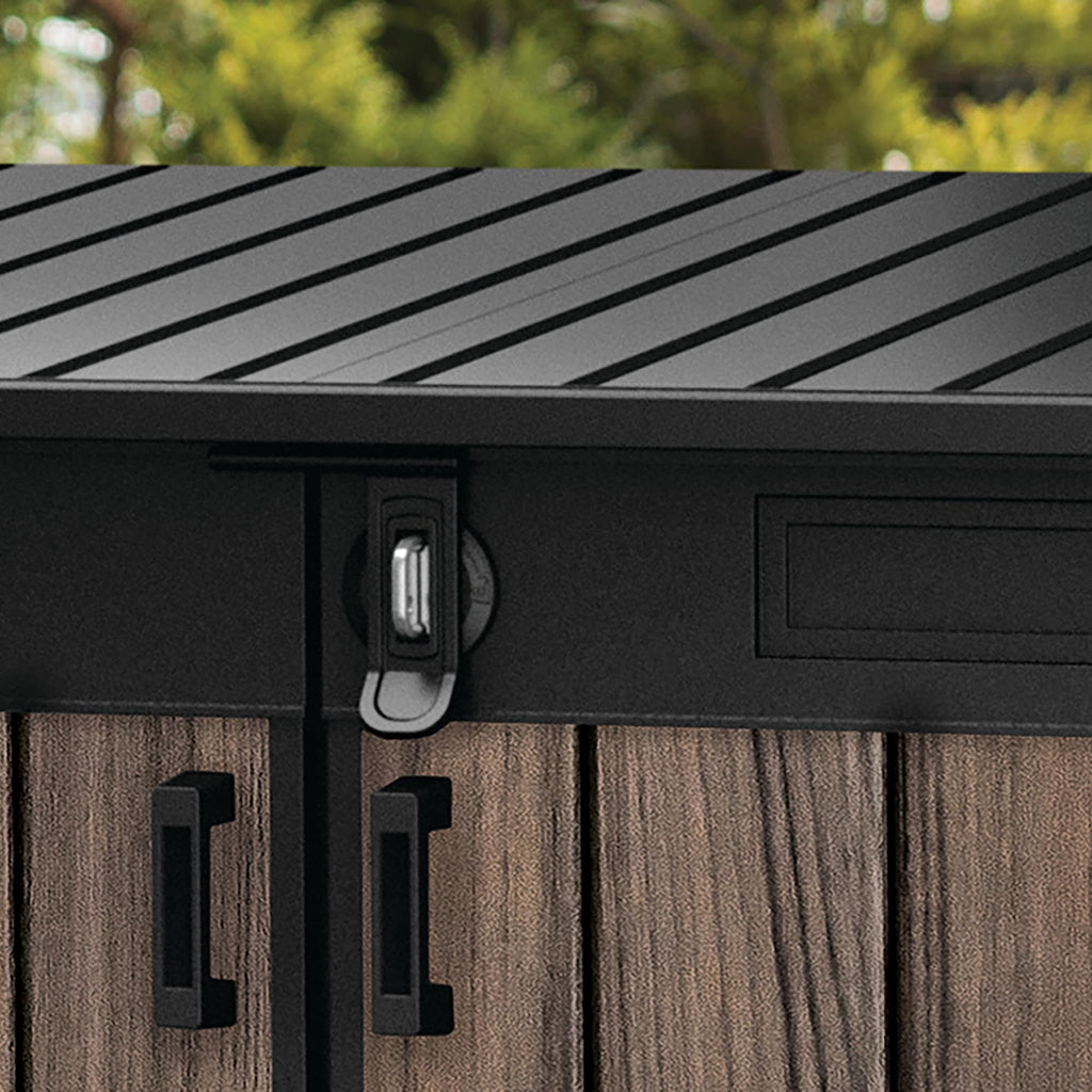 Keter 2020 L Large Outdoor Horizontal Storage Shed with Lockable Doors