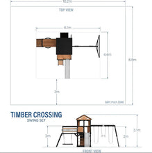 Load image into Gallery viewer, Timber Crossing Swing Set – Adventure Meets Stunning Design