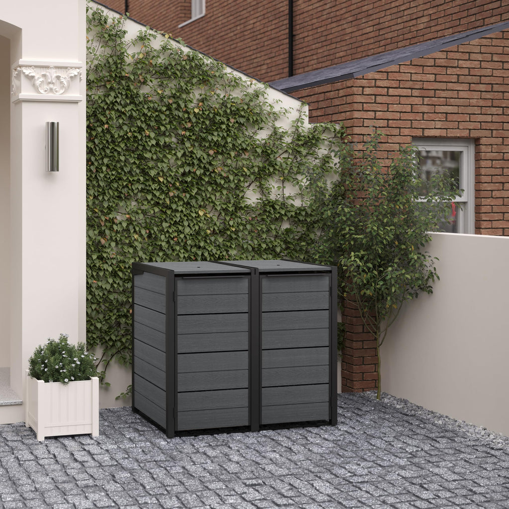 Keter Double 480 L Weatherproof Wheelie Bin Storage Unit