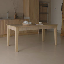 Load image into Gallery viewer, Raleigh Whitewash Oak Rectangular Dining Table Set - 6 Seater - Freya Sand Dining Chairs - Whitewash Oak Legs