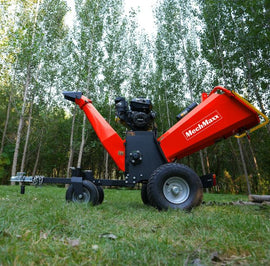 6 inch KOHLER E-Start 429cc 14HP Gas Powered 4 - Wheel Drum Wood Chipper with Taillight , B150