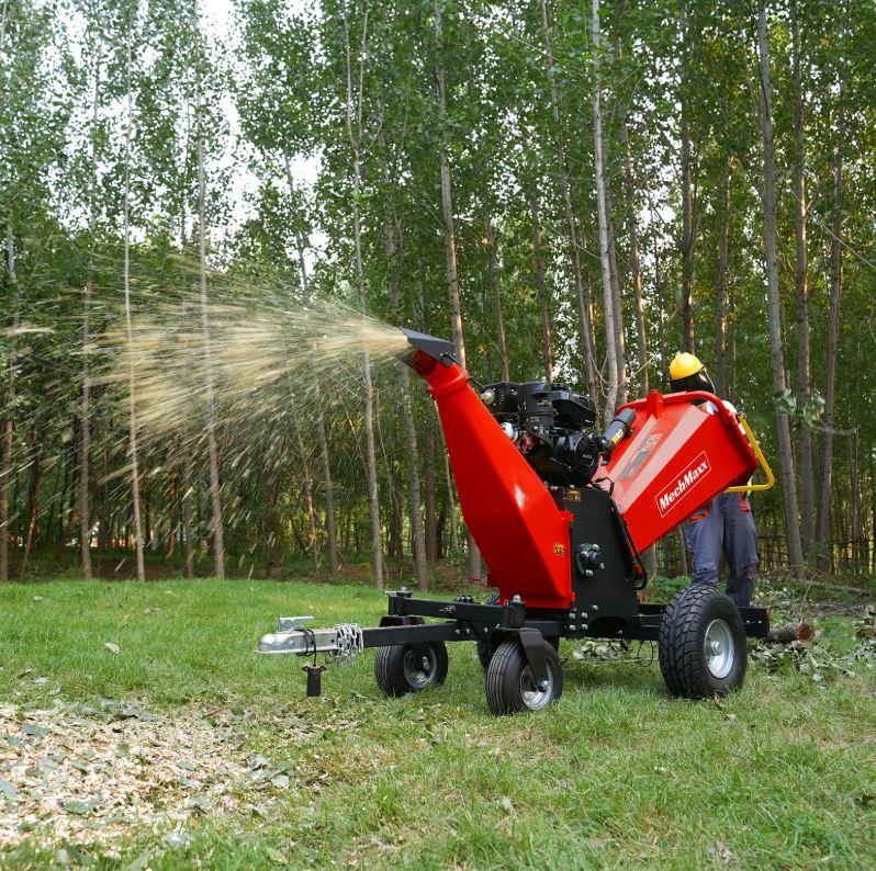 6 inch KOHLER E-Start 429cc 14HP Gas Powered 4 - Wheel Drum Wood Chipper with Taillight , B150