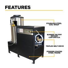 Load image into Gallery viewer, 2,000 PSI 4.0 GPM Hot Water Electric Pressure Washer with 5.0 HP Baldor Motor and General Triplex Pump- 64HD-3