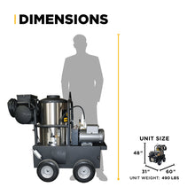 Load image into Gallery viewer, 1,000 PSI 2.2 GPM Hot Water Electric Pressure Washer with General Triplex Pump -  15-281