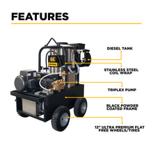 Load image into Gallery viewer, 2,000 PSI 5.0 GPM Hot Water Electric Pressure Washer with General Triplex Pump -  15-520