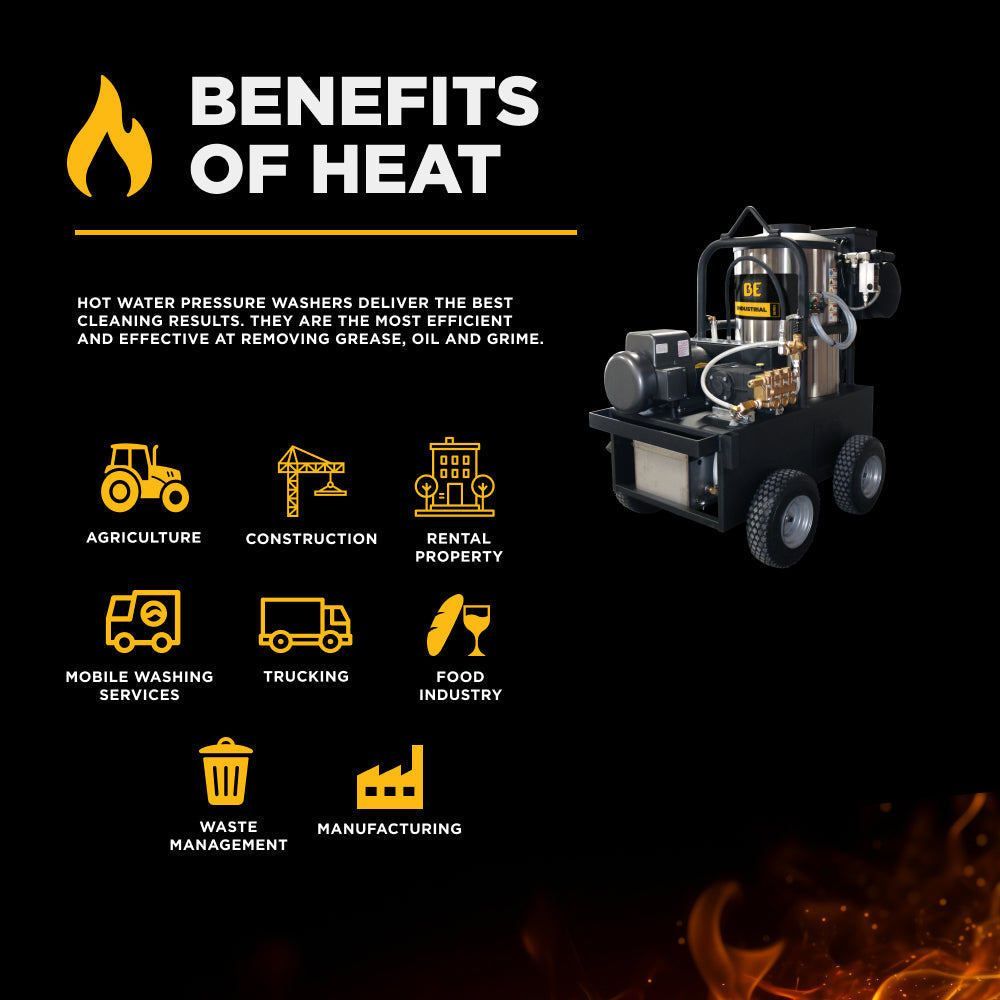 2,300 PSI 4.0 GPM Hot Water Electric Pressure Washer with General Triplex Pump -  15-423