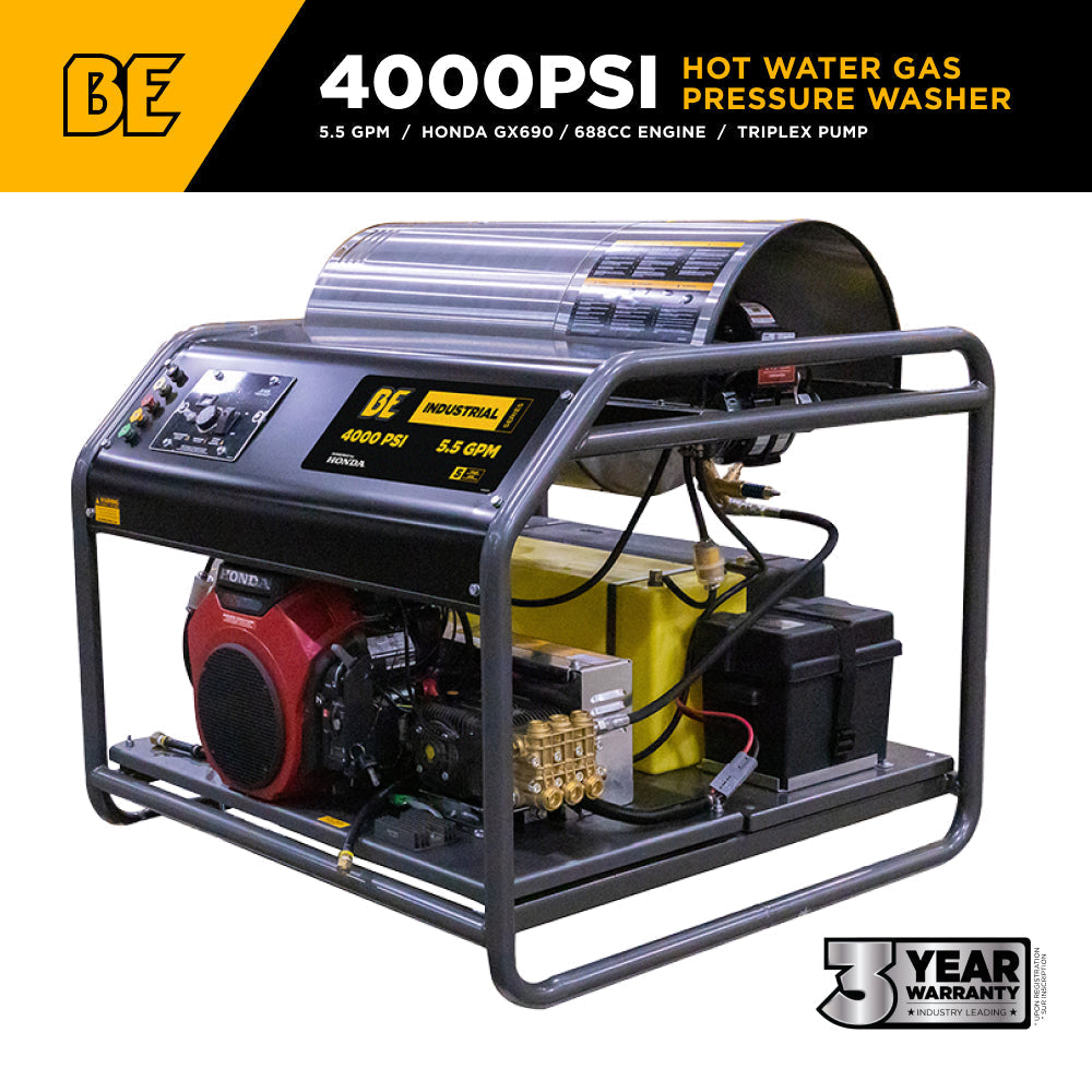 3,500 PSI - 8.5 GPM Hot Water Pressure Washer Honda GX690 Engine and CP Triplex Pump - HW3524HA12V