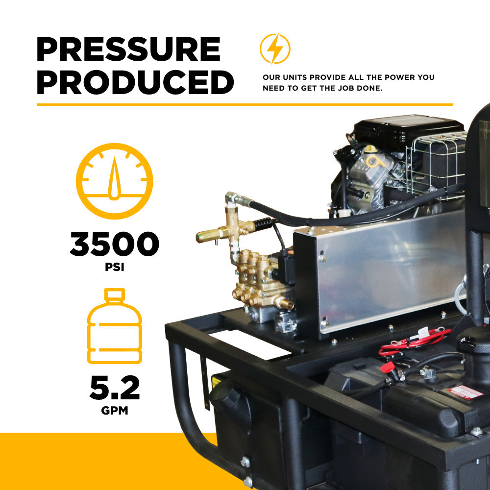 3,500 PSI 5.2 GPM Hot Water Skid Pressure Washer with General Triplex Pump - Z5535GPBDV