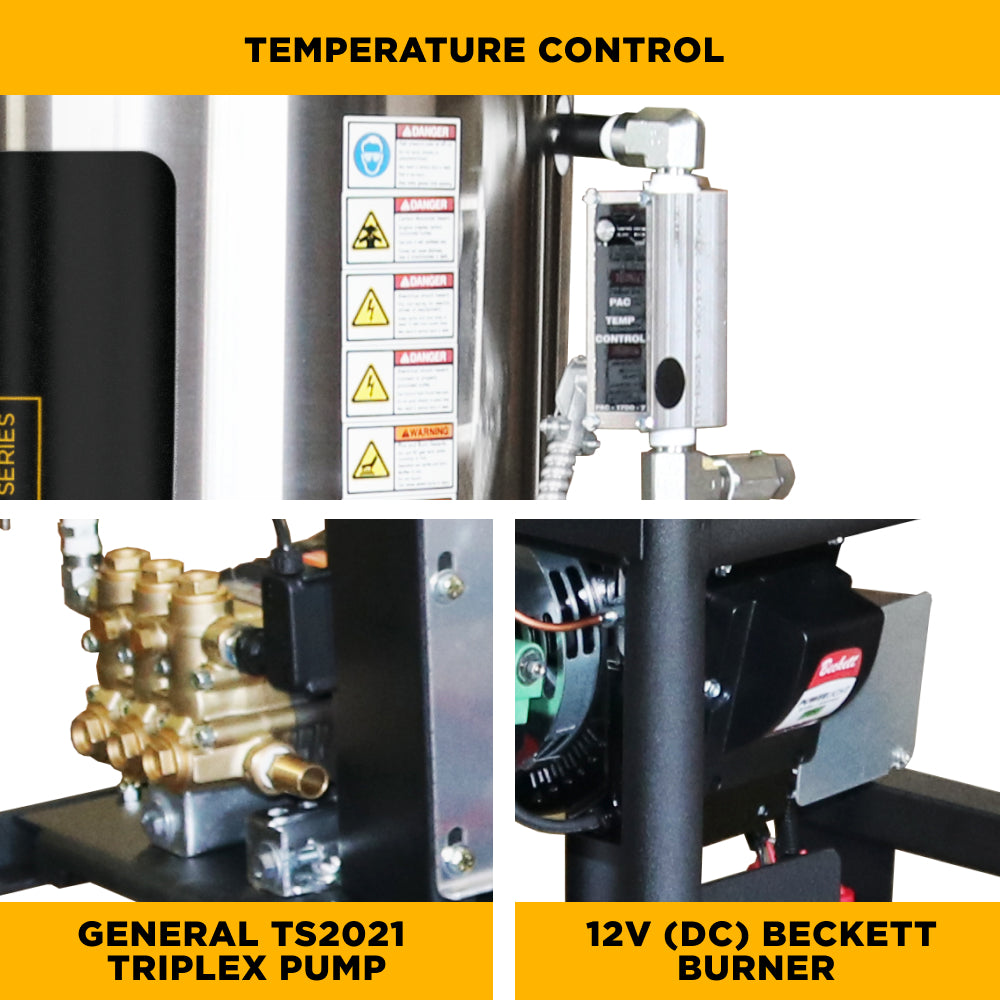 3,500 PSI 5.2 GPM Hot Water Skid Pressure Washer with General Triplex Pump - Z5535GPBDV