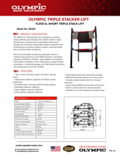 Load image into Gallery viewer, Olympic Equipment Triple Stacker-S 5,000/6,000 lb 3-Car Storage Parking Lift