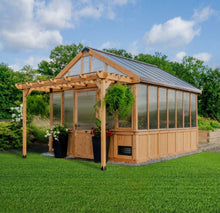 Load image into Gallery viewer, Backyard Discovery Bellerose XL Greenhouse 13×11 Cedar Wood Garden Greenhouse
