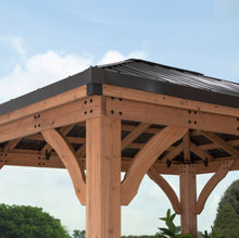 Load image into Gallery viewer, Backyard Discovery Barrington 10 x 10 ft. Cedar Wood Hardtop Gazebo with PowerPort
