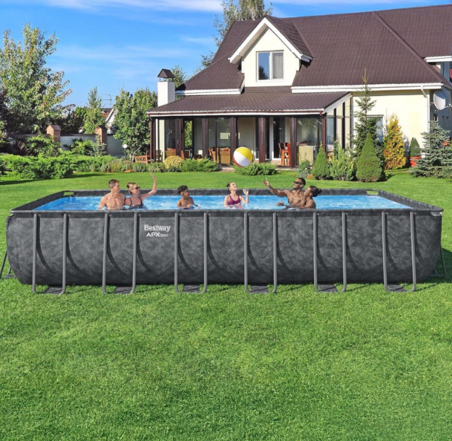 Bestway APX 365 24 ft. x 12 ft. x 52 in. Rectangular Above Ground Pool Set