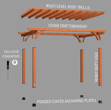 Load image into Gallery viewer, Backyard Discovery Beaumont 16 ft. x 12 ft. Cedar Wood Pergola with PowerPort