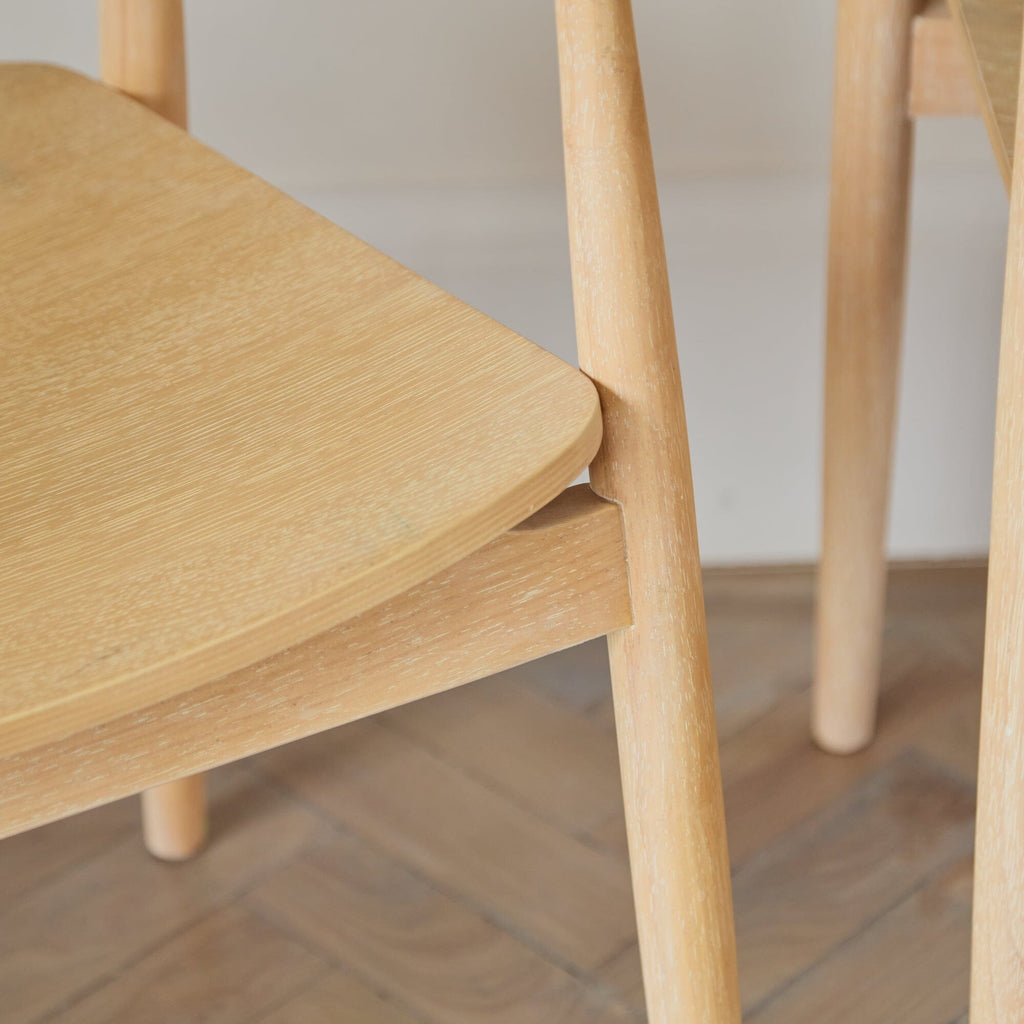 Raleigh Whitewash Dining Table Set - 6 Seater - Carter Whitewash Oak Dining Armchairs