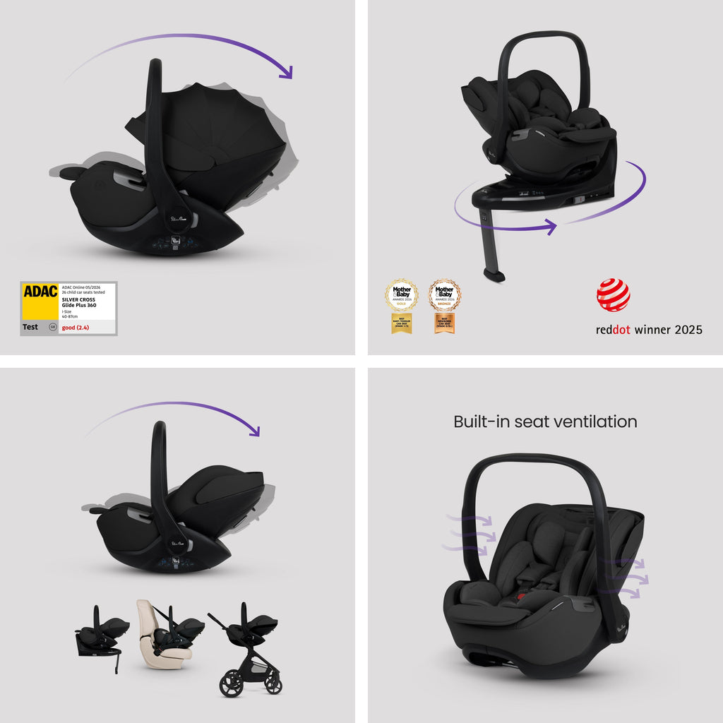 Silver Cross Cove 360 Pushchair Travel System Damson