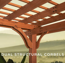 Load image into Gallery viewer, Backyard Discovery Beaumont 24 ft. x 12 ft. Cedar Wood Pergola with PowerPort