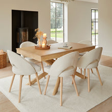 Load image into Gallery viewer, Amelia Whitewash Dining Table Set - 6 Seater - Marilyn Boucle Dining Chairs - Whitewash Legs