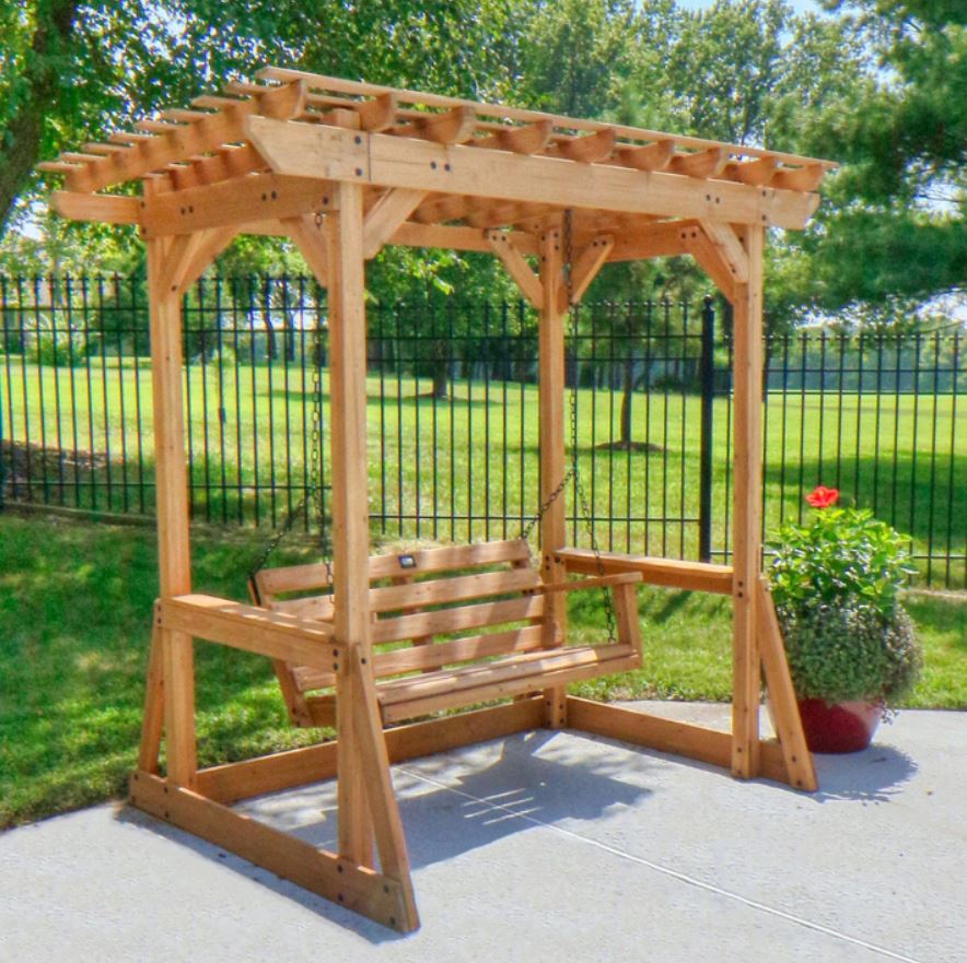 Backyard Discovery Callahan Cedar Wood Pergola Swing for 2 People