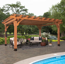 Load image into Gallery viewer, Backyard Discovery Beaumont 16 ft. x 12 ft. Cedar Wood Pergola with PowerPort