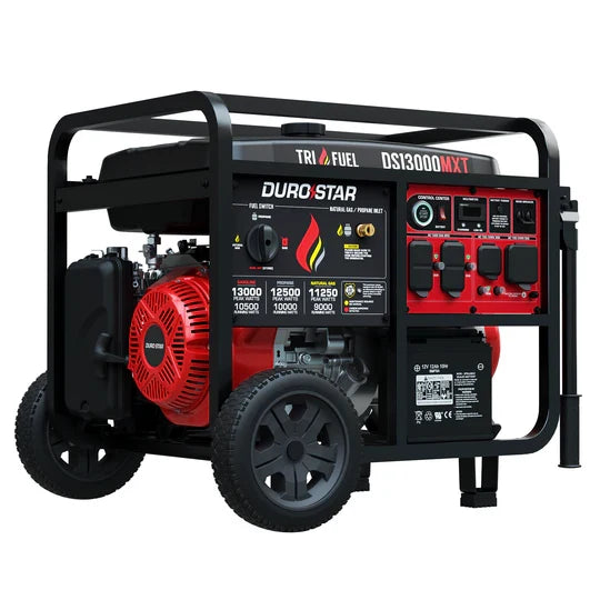 DuroMax DS13000MXT 13,000-Watt/10,500-Watt 500cc Portable Tri Fuel Portable Generator w/ CO Alert