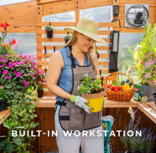 Load image into Gallery viewer, Backyard Discovery Zalie 12 x 7 ft. Cedar Wood Walk-In Greenhouse with Polycarbonate Panels &amp; PowerPort