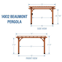 Load image into Gallery viewer, Backyard Discovery Beaumont 14 ft. x 12 ft. Cedar Wood Pergola with PowerPort