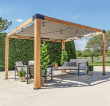 Load image into Gallery viewer, Backyard Discovery Brendan 12 x 10 ft. Cedar Wood Sail Shade Pergola with PowerPort