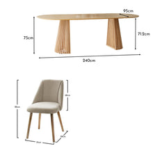 Load image into Gallery viewer, Willow Pale Oak Dining Table Set - 6 Seater - Freya Sand Dining Chairs - Whitewash Legs