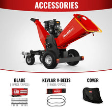 Load image into Gallery viewer, 6 inch KOHLER E-Start 429cc 14HP Gas Powered 4 - Wheel Drum Wood Chipper with Taillight , B150