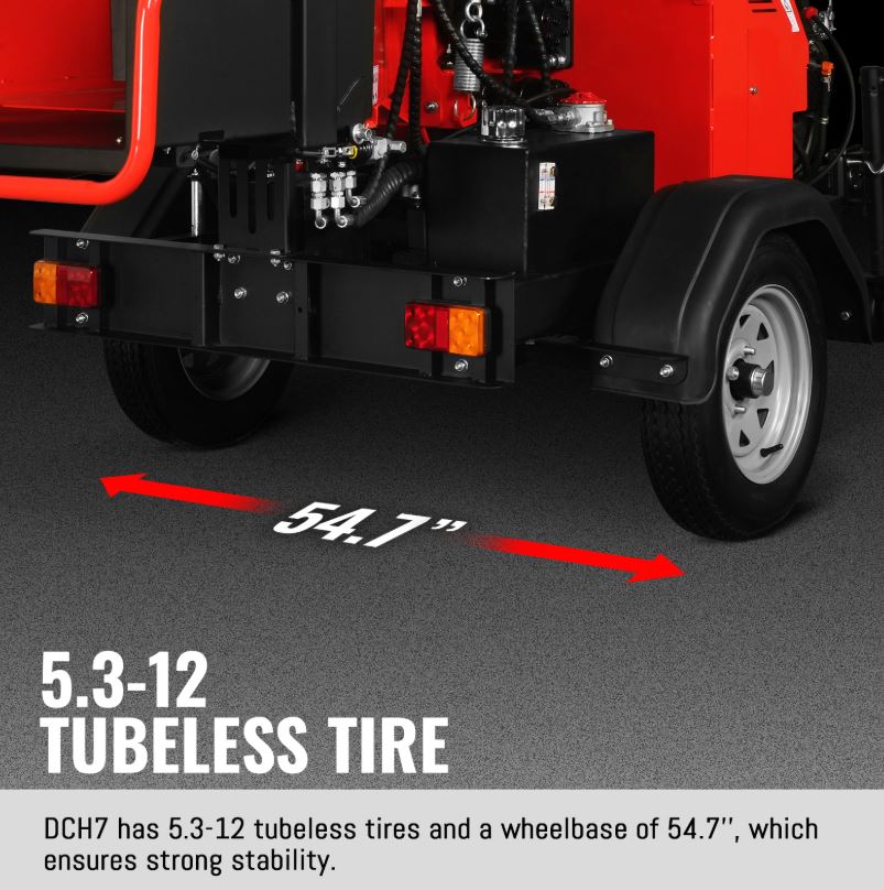 25hp 750cc Twin Cylinder ZONSEN Petrol Engine 7" Hydraulic Feeding Wood Chipper, DCH7