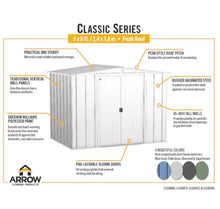 Load image into Gallery viewer, Newport 8 ft. W x 6 ft. D 2-Tone Eggshell and Coffee Galvanized Metal Shed with Sliding Lockable Doors (43 sq. ft.)