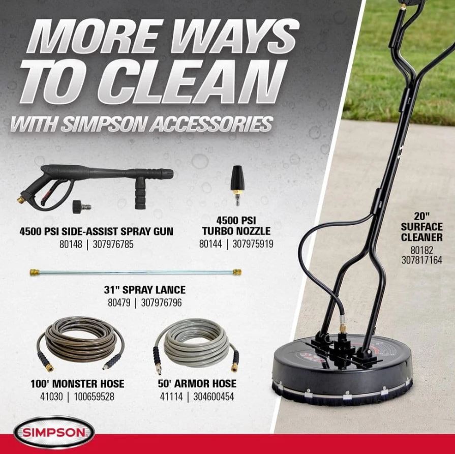 SIMPSON 4200 PSI 4.0 GPM Gas Pressure Washer, Honda GX390 Engine, Aluminum Frame, Commercial Cold Water Power Cleaner ALH4240