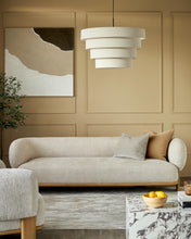 Load image into Gallery viewer, Florence natural fabric with light wood 3 seater sofa